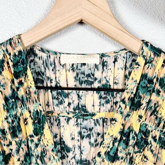 Ulla Johnson Avia Midi Dress in Begonia 100% Silk Floral Ruffle Size 4 - Picture 5 of 8